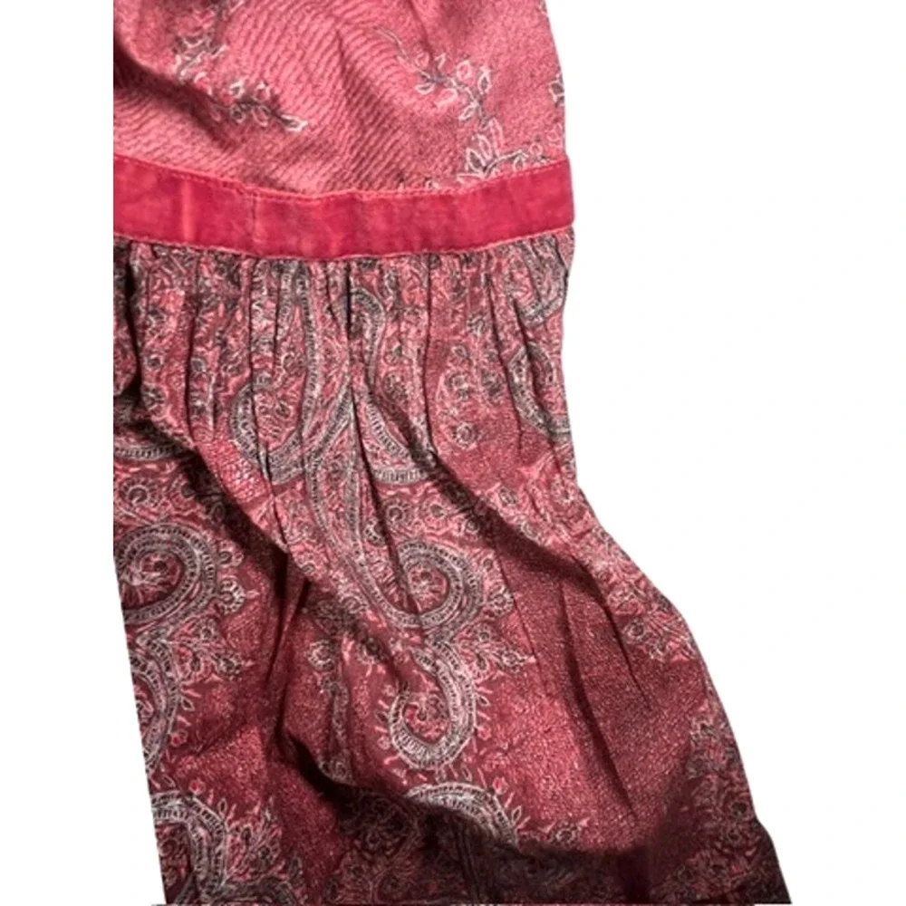 $255 Ro's Garden Percy Baltistan Ruffle Tiered Peasant Dress | Sz M, Pink - Picture 9 of 15